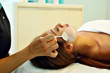 Lady receiving a Facial Treatment in Stockton, CA