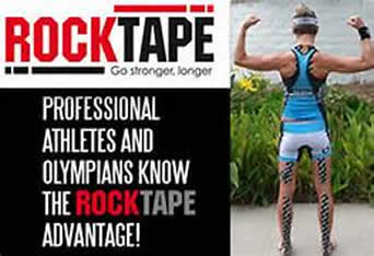 Woman athlete with fascial movement tape